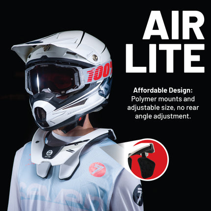 Atlas Air Lite Anti-Compression Sport Neck Brace (Adult - Medium) for Use In: Powersports, Offroad Racing, Motocross, Mountain Biking, BMX, Snowmobiling, Snowboarding (White)