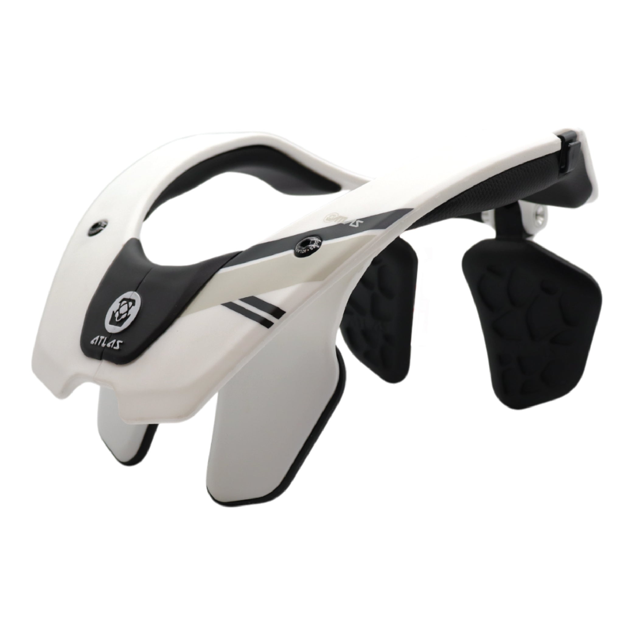 Atlas Air Lite Anti-Compression Sport Neck Brace (Adult - Large) for Use In: Powersports, Offroad Racing, Motocross, Mountain Biking, BMX, Snowmobiling, Snowboarding (White)
