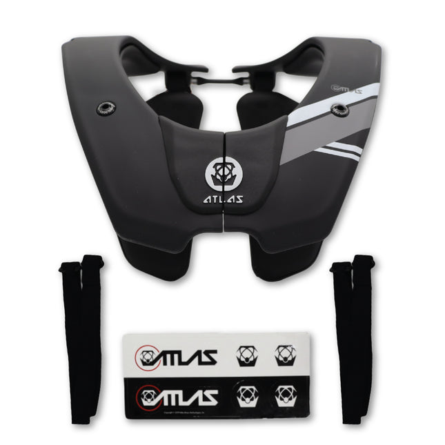 Atlas Air Lite Anti-Compression Sport Neck Brace (Adult - Small) for Use In: Powersports, Offroad Racing, Motocross, Mountain Biking, BMX, Snowmobiling, Snowboarding (Black)