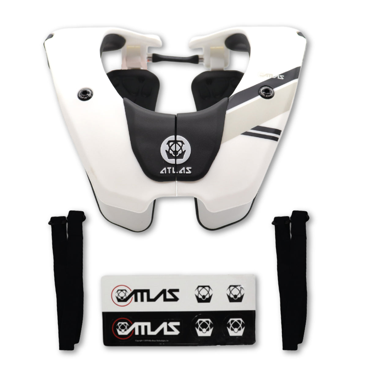 Atlas Tyke Anti-Compression Sport Neck Brace (Kids) for Use In: Powersports, Offroad Racing, Motocross, Mountain Biking, BMX, Snowmobiling, Snowboarding (White)