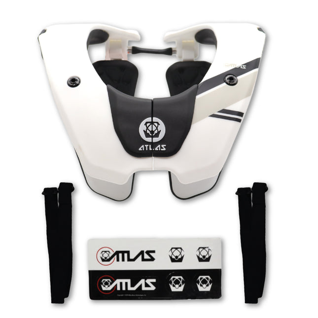 Atlas Tyke Anti-Compression Sport Neck Brace (Kids) for Use In: Powersports, Offroad Racing, Motocross, Mountain Biking, BMX, Snowmobiling, Snowboarding (White)