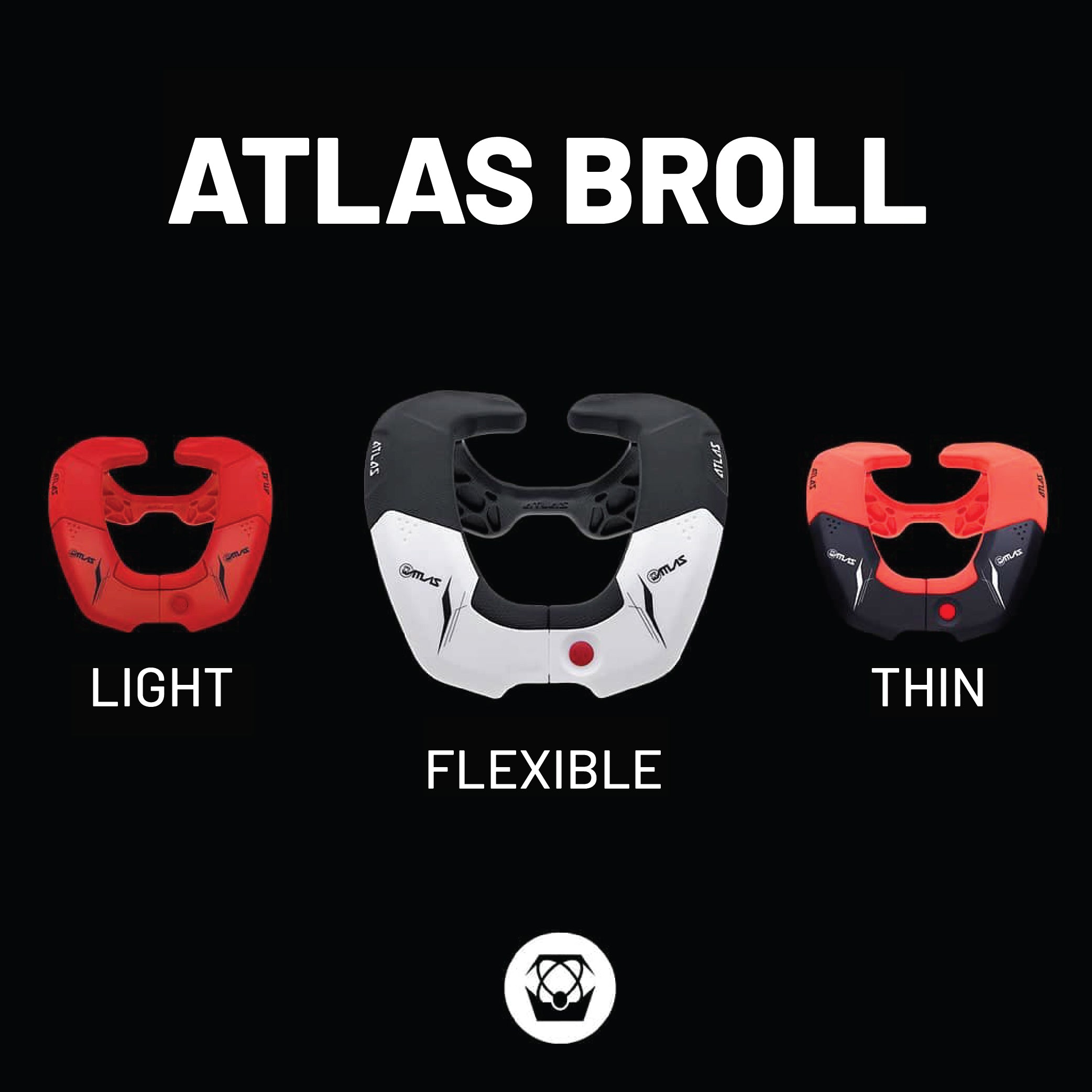 Atlas Broll Anti-Compression Sport Neck Brace (Kids Size) for Use In: Powersports, Offroad Racing, Motocross, Mountain Biking, BMX, Snowmobiling, Snowboarding (White)