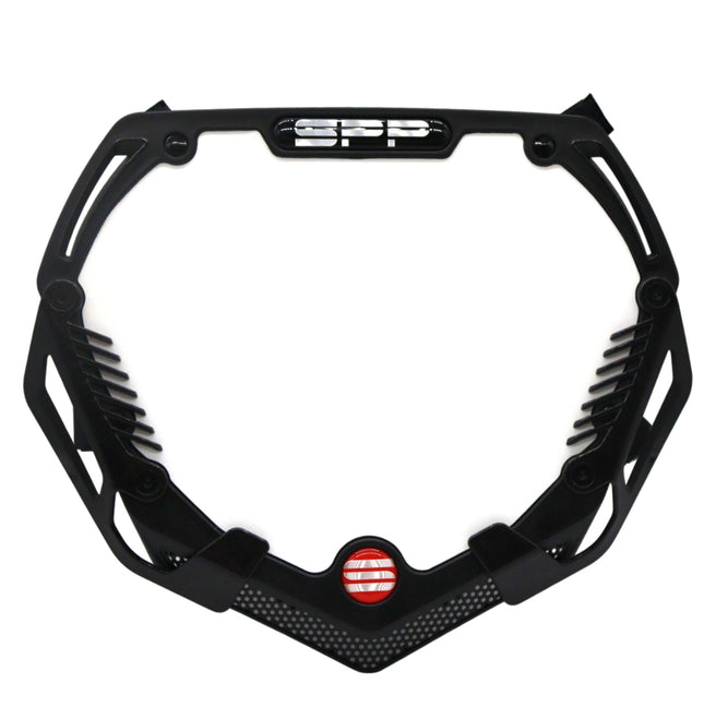 SYNDYT Pro Front Number Plate System for BMX / Electric Bikes - Universal, High Density,  Impact Resistant, Seven‑Piece Modular Design (Black / Black) SP-NP25LGB-BK