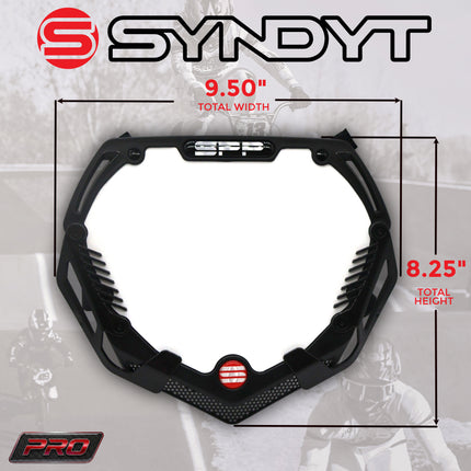 SYNDYT Pro Front Number Plate System for BMX / Electric Bikes - Universal, High Density,  Impact Resistant, Seven‑Piece Modular Design (Black / Black) SP-NP25LGB-BK