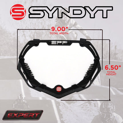 SYNDYT Expert Front Number Plate System for BMX / Electric Bikes - Universal, High Density,  Impact Resistant, Seven‑Piece Modular Design (Black / Black) SP-NP25SMB-BK