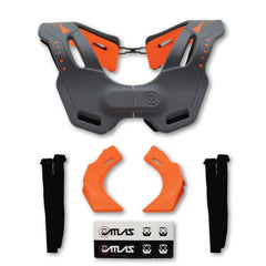 Atlas Brace Vision Anti-Compression Collar Neck Brace (Adult - Large/X-Large) for Use In: Powers, Offroad Racing, Motocross, Mountain Biking, and BMX (Grey/Orange)