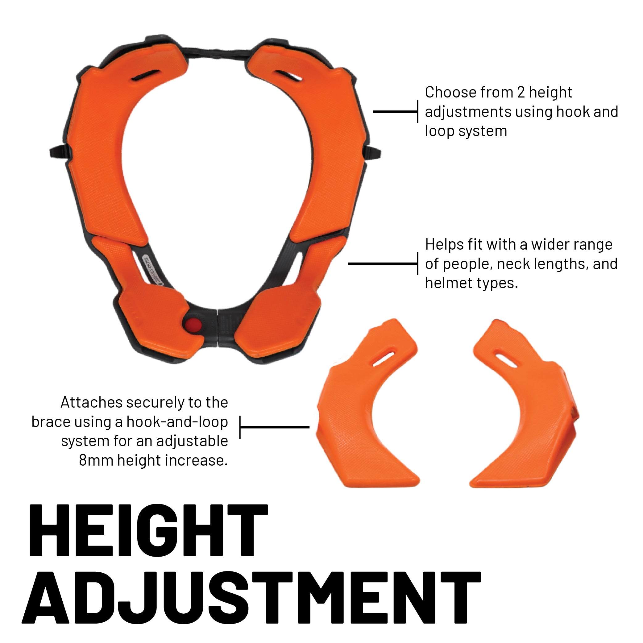 Atlas Vision Anti-Compression Adult Powersports Neck Brace LG/XL(Grey/Orange)