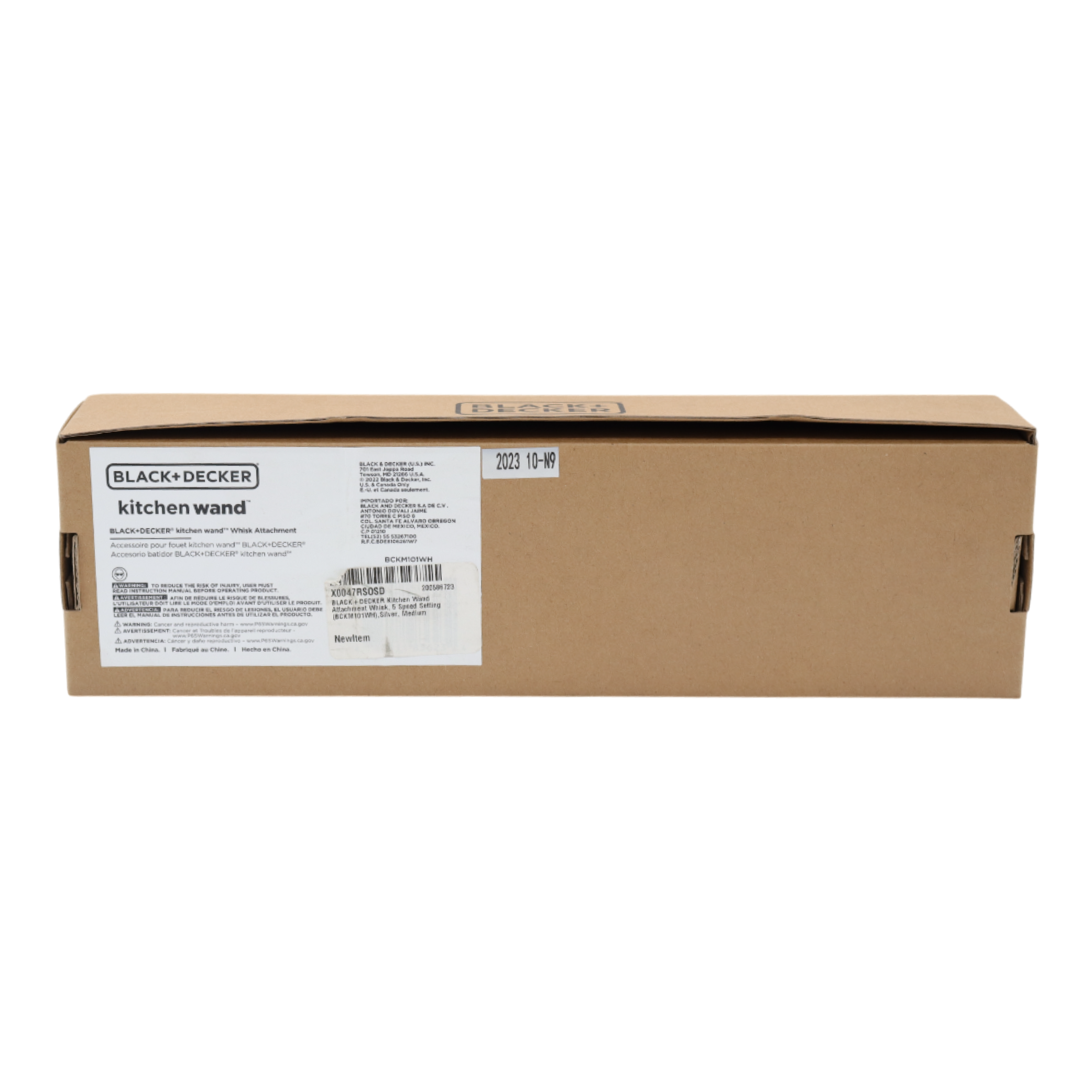 BLACK+DECKER BCKM101WH Kitchen Wand Whisk Attachment - Compatible with Select Hand Mixers, 5-Speed Aeration, Stainless Steel Wires, Easy-Lock Design - Ideal for Whipping Cream, Eggs & More