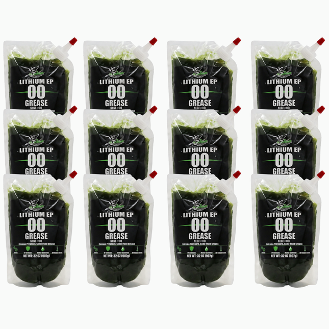 BLACKHAWK PERFORMANCE Lithium EP00 Grease for Centralized Lubrication Systems and Gear Boxes - 32 oz EZ Squeeze Pouch (12 pk)
