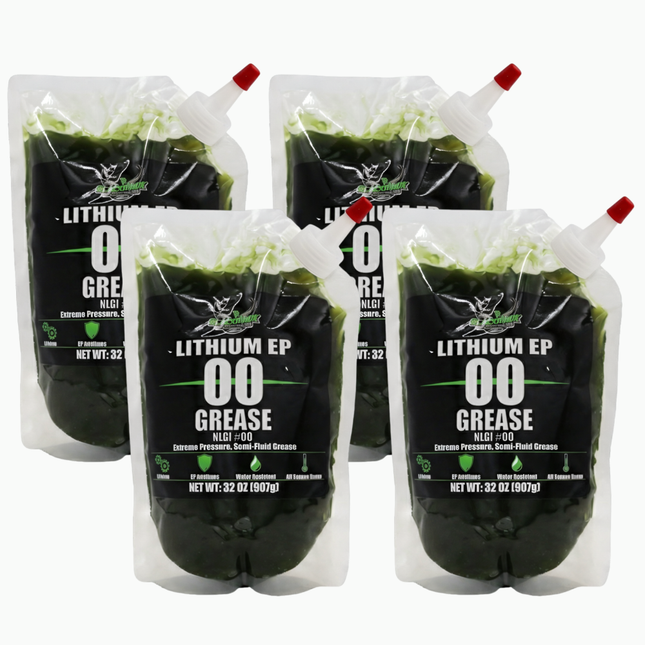 BLACKHAWK PERFORMANCE Lithium EP00 Grease for Centralized Lubrication Systems and Gear Boxes - 32 oz EZ Squeeze Pouch (4 pk)