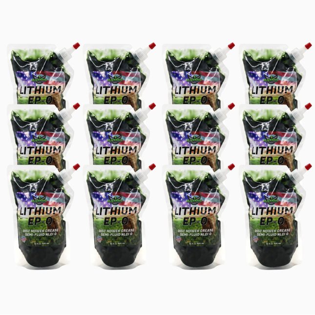 BLACKHAWK PERFORMANCE Lithium EP0 Grease for Disc Mowers and Gear Boxes, 32 oz EZ Squeeze Pouch (12pk)