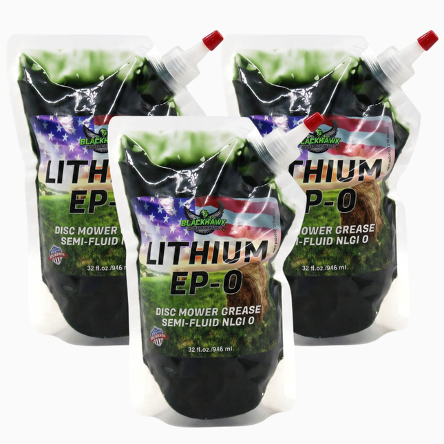 BLACKHAWK PERFORMANCE Lithium EP0 Grease for Disc Mowers and Gear Boxes, 32 oz EZ Squeeze Pouch (3pk)