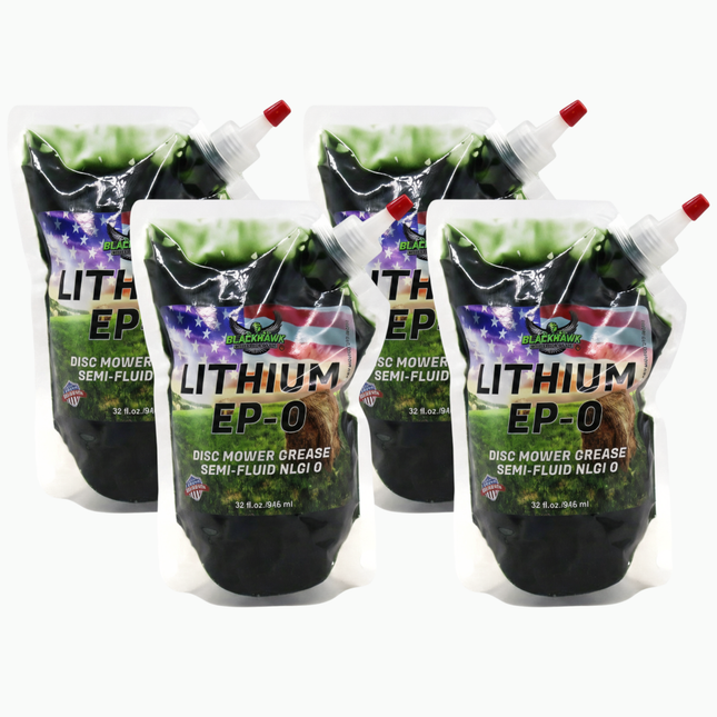 BLACKHAWK PERFORMANCE Lithium EP0 Grease for Disc Mowers and Gear Boxes, 32 oz EZ Squeeze Pouch (4pk)