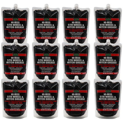 BLACKHAWK PERFORMANCE 5th Wheel and Hitch Grease 24 oz Squeeze Pouch(12 Pk), Prevents Wear, Reduces Friction, Compatible in Harsh Conditions, Long Lasting Lubricant, Squeeze and Apply