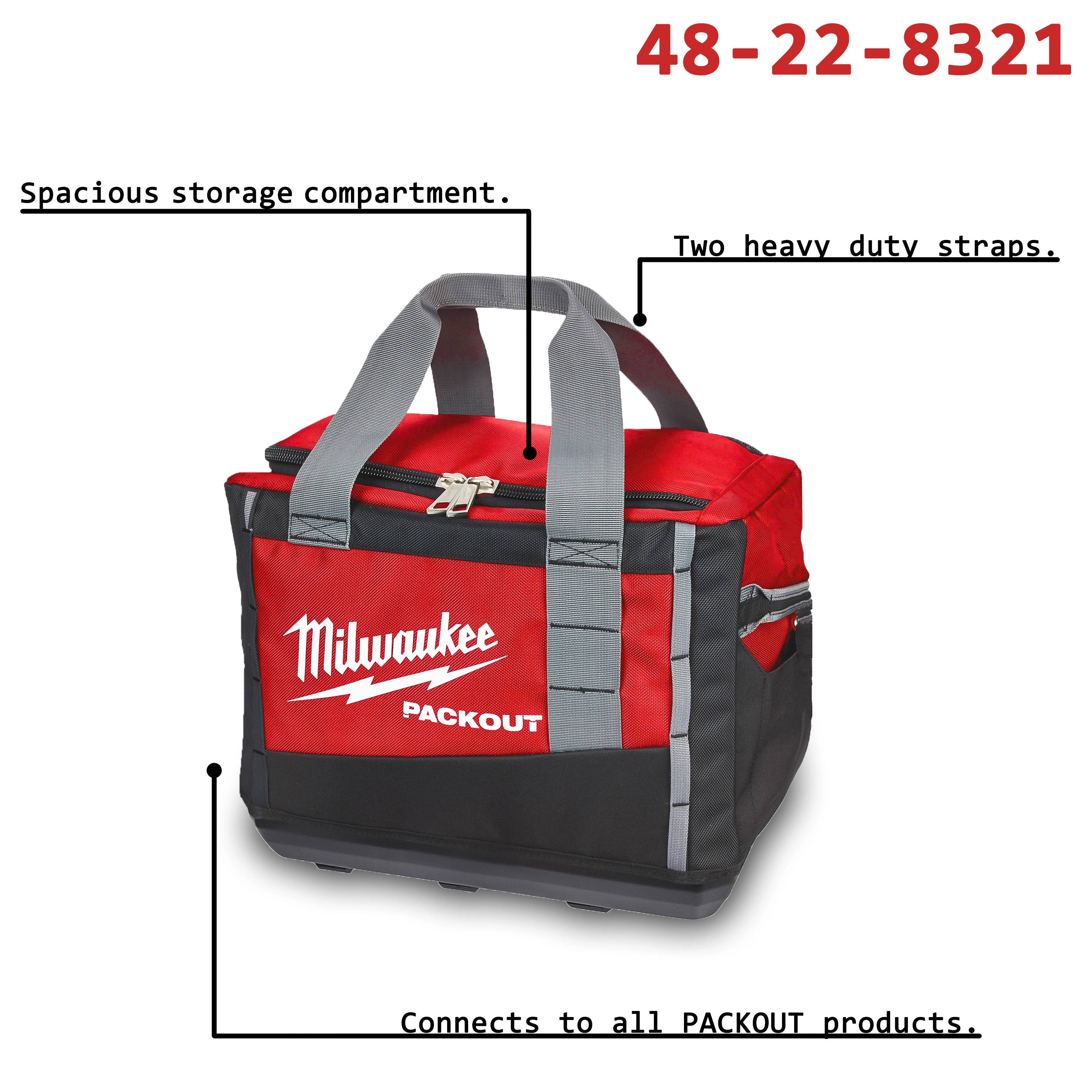 Milwaukee 48-22-8321 15-inch Heavy Duty Packout Polyester Carrying Tool Bag