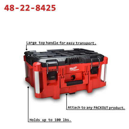 Milwaukee 48-22-8425 Packout 22.1" x 16.1" Heavy Duty Red/Black Large Tool Box