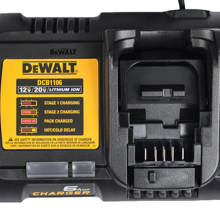 DeWALT DCB1106 FLEXVOLT 12V-20V 6 Amp MAX Lithium-Ion Battery Charger