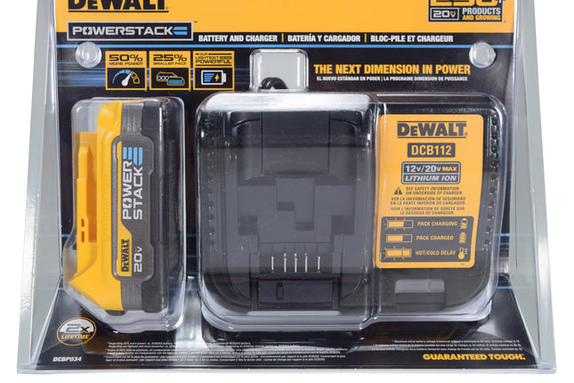 Dewalt DCBP034C 20V MAX Powerstack Compact Lithium-Ion Battery and Charger Kit