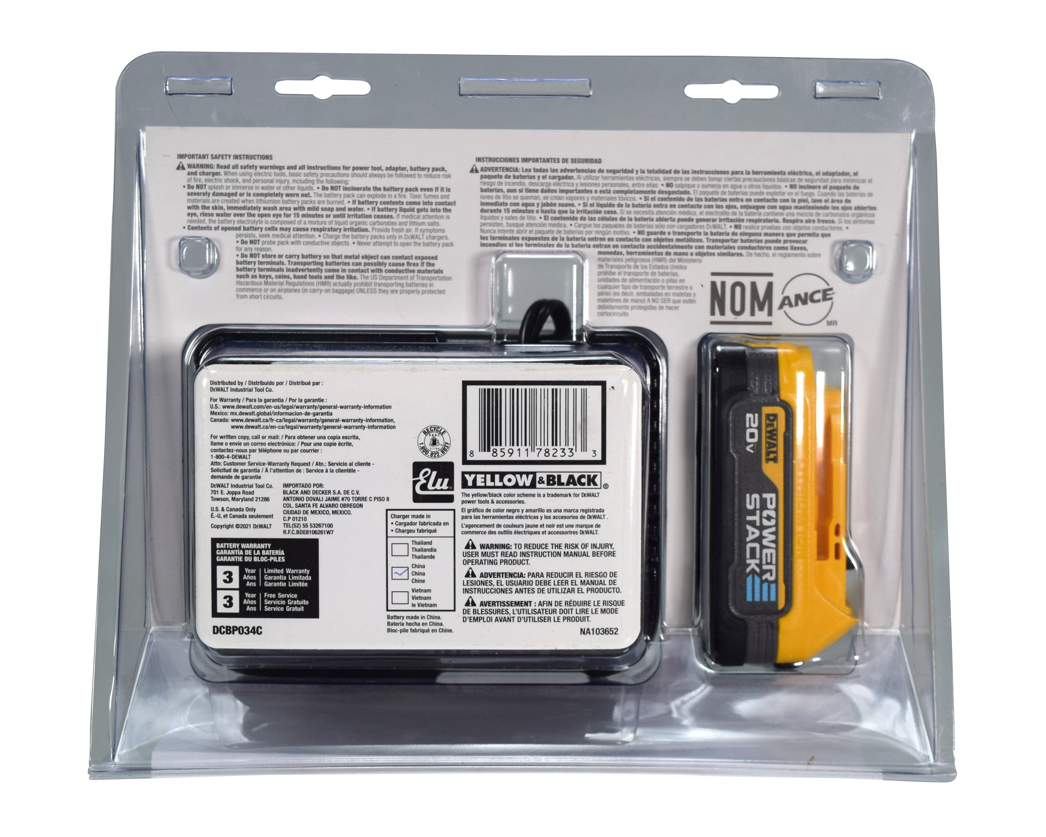 Dewalt DCBP034C 20V MAX Powerstack Compact Lithium-Ion Battery and Charger Kit