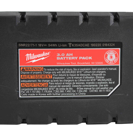 Milwaukee M18 18V 48-11-1835 High Output 3.0 AH Battery