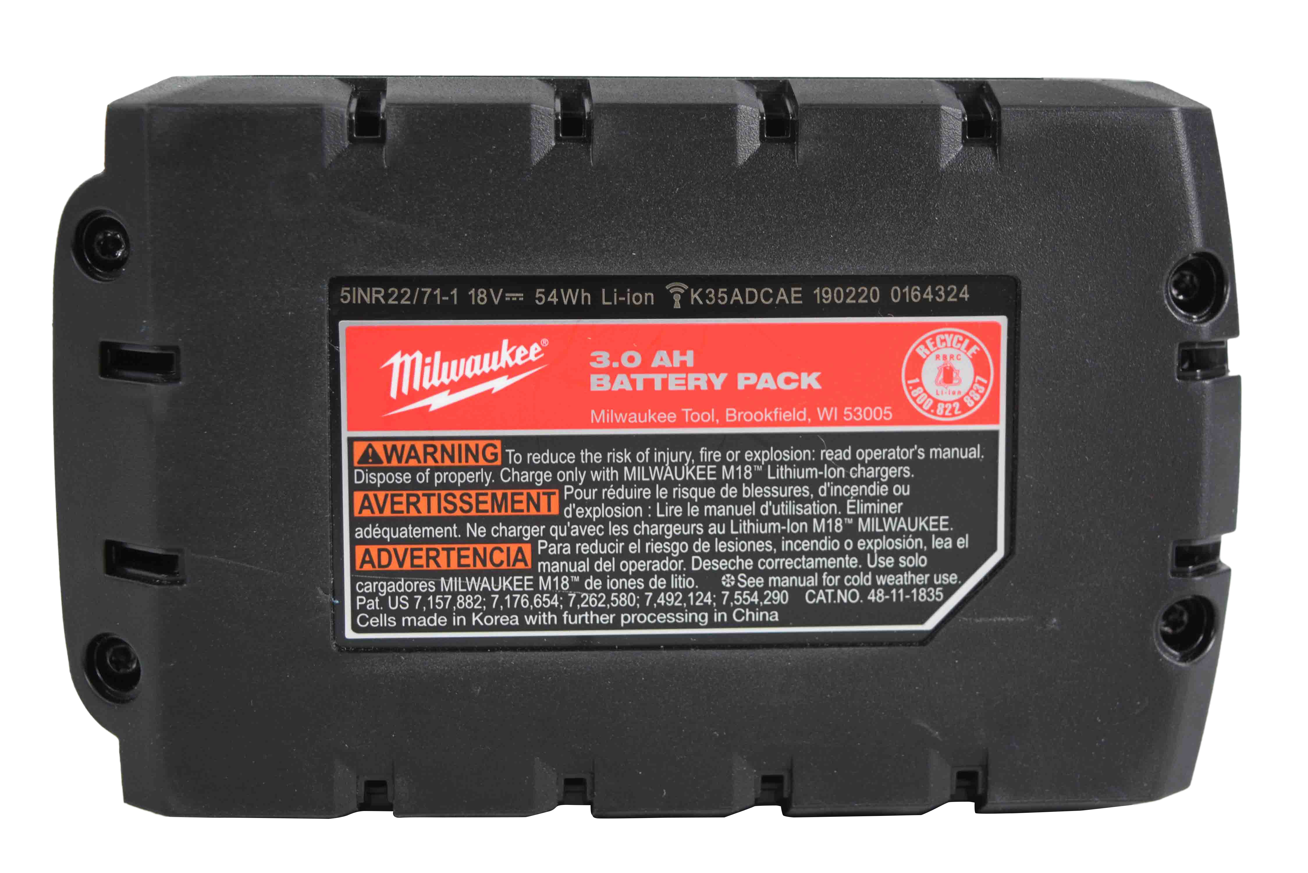 Milwaukee M18 18V 48-11-1835 High Output 3.0 AH Battery