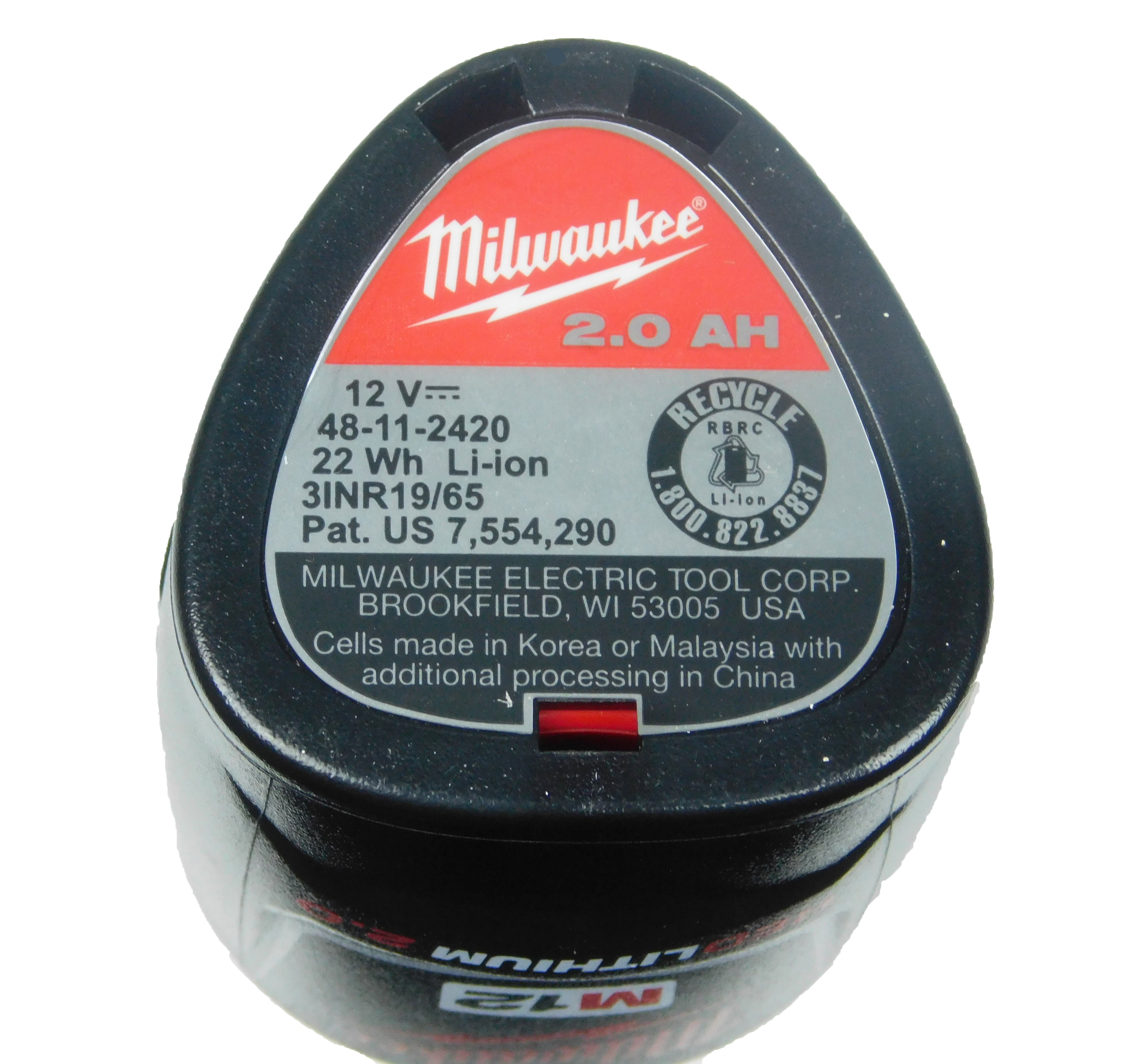 Milwaukee 48-11-2420 12V volt MAX Lithium Ion Battery Pack 2 Ah Single Pack