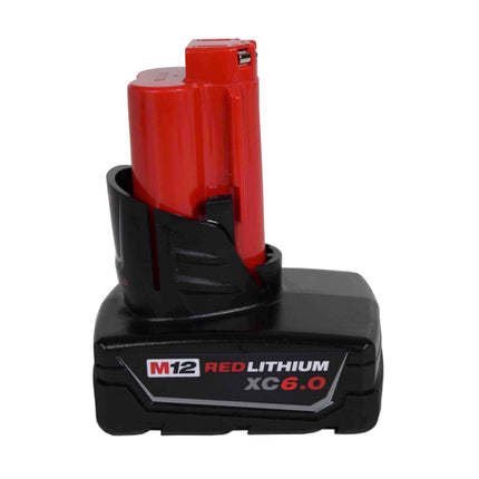 Milwaukee M12 REDLITHIUM XC6.0 12V Extended-Capacity Battery — 6.0 Ah, REDLINK Intelligence, 3× Runtime, All-Weather Performance, Compatible with 70+ M12 Tools