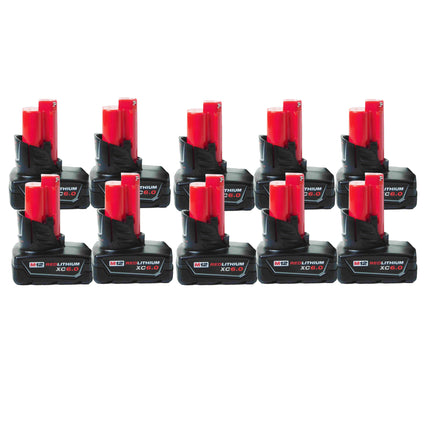 Milwaukee 48-11-2460 M12 12V XC 6.0 Ah Battery (10 Pack)