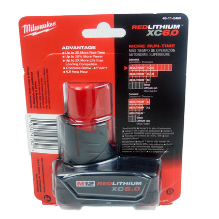 Milwaukee 48-11-2460 M12 12V XC 6.0 Ah Battery (10 Pack)