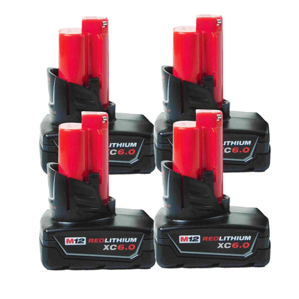 Milwaukee 48-11-2460 M12 12V XC 6.0 Ah Battery (4 Pack)