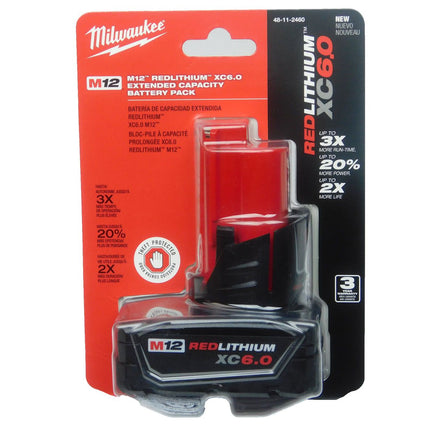 Milwaukee 48-11-2460 M12 12V XC 6.0 Ah Battery (4 Pack)