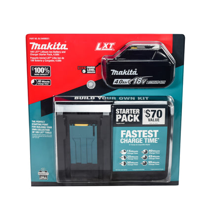 Makita BL1840BDC1 18V LXT 4.0 Ah Lithium-Ion Battery w/ Charger Starter Pack