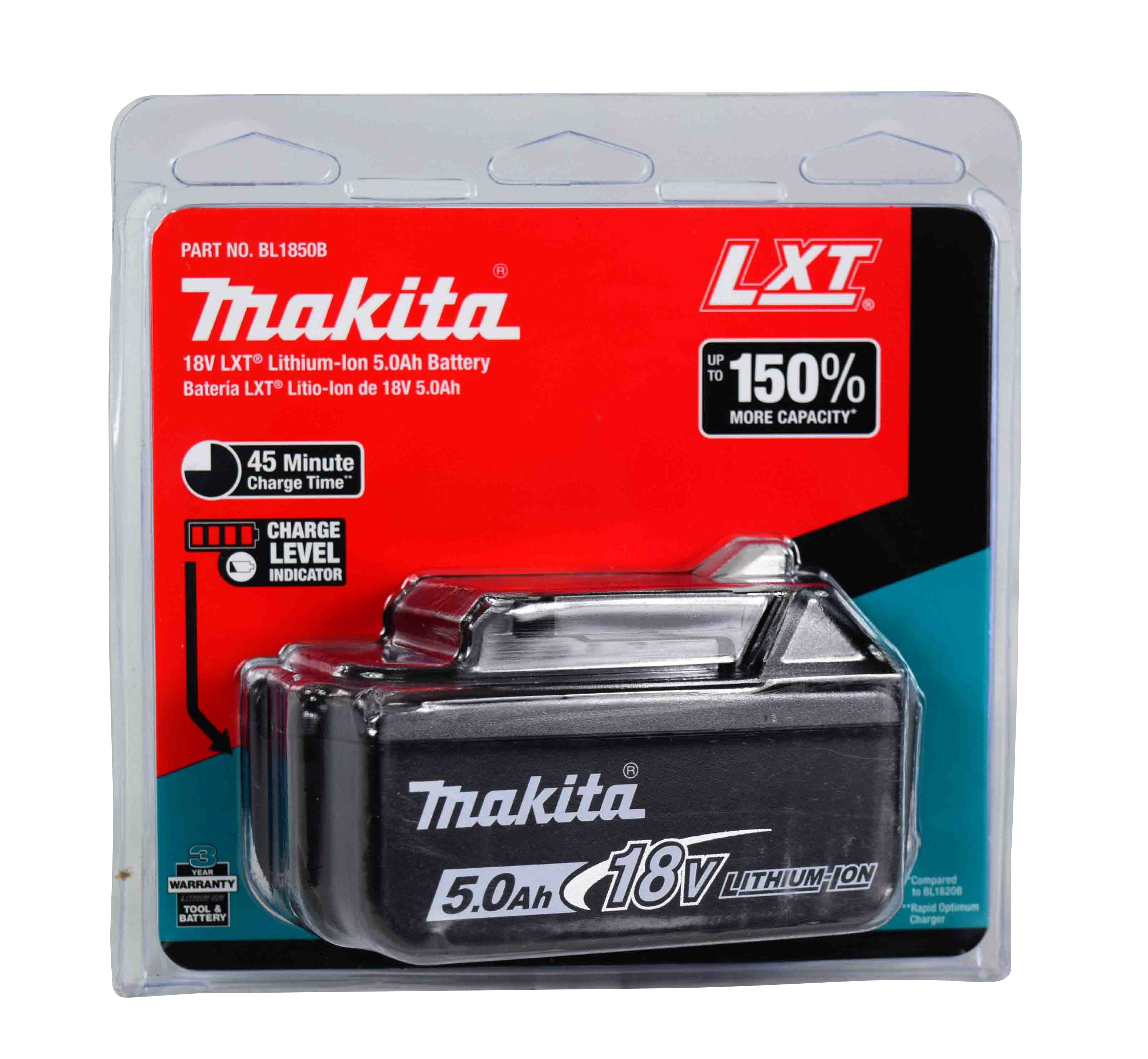 Makita BL1850B 18V LXT Lithium-Ion 5.0Ah Battery w/ Charger Indicator