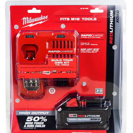MILWAUKEE 48-59-1880 M18 REDLITHIUM HIGH OUTPUT XC8.0 Starter Kit