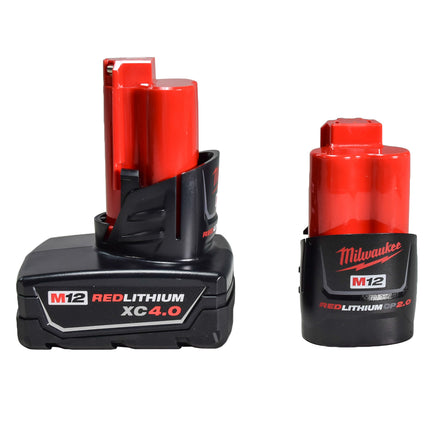 Milwaukee M12 12-Volt Lithium-Ion 4.0 Ah and 2.0 Ah Batteries and Charger Kit