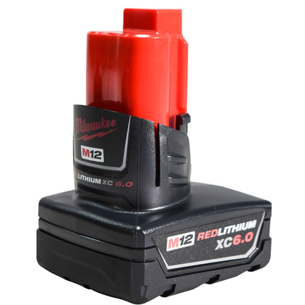 Milwaukee M12 12-Volt Lithium-Ion 6.0Ah Battery and Charger Kit – Includes Two M12 REDLITHIUM XC 6.0 Extended Capacity Batteries & M12 Charger, Long Runtime, Compatible with All Milwaukee M12 Tools