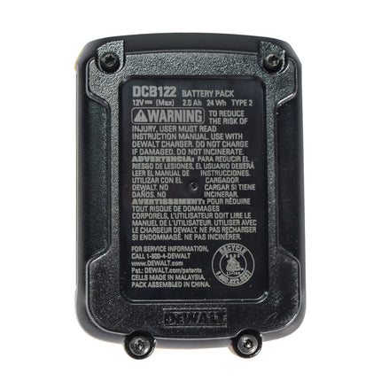 DeWalt DCB122 12V MAX 2.0Ah Lithium-Ion Battery Pack with Fuel Gauge – Compatible with XTREME 12V MAX Tools