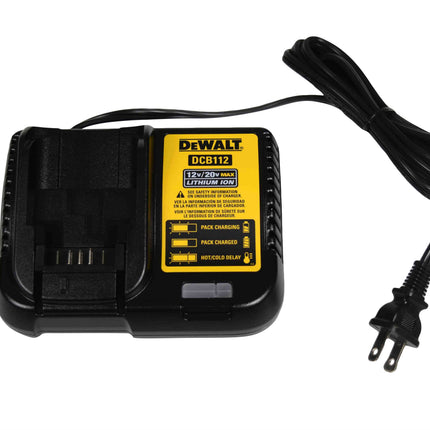 DEWALT DCB201 20V MAX Lithium-Ion Battery 1.5Ah (2 Batteries) with DCB112 12V/20V MAX Fast Charger, Lightweight Compact Power Tool Battery & Charger Kit, Compatible with DEWALT 20V MAX System