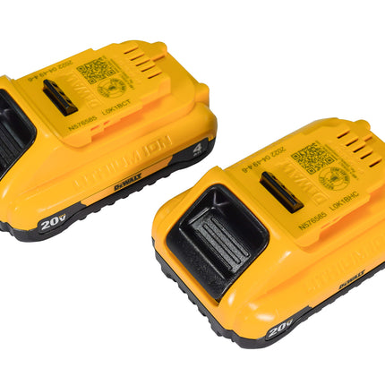 DEWALT DCB240-2 20V MAX 4Ah Compact Lithium Ion Battery (2 Pack)