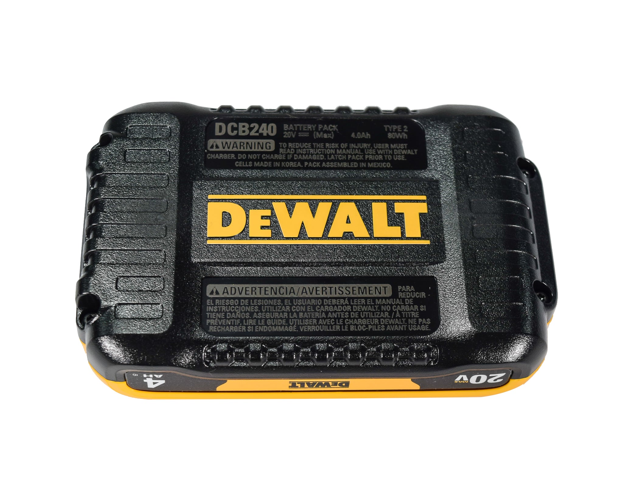 DeWalt DCB240 20V MAX* 4.0Ah Lithium-Ion Compact Battery