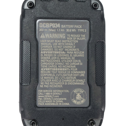 DeWalt DCBP034 20V MAX* 1.7Ah Powerstack Lithium-Ion Compact Battery