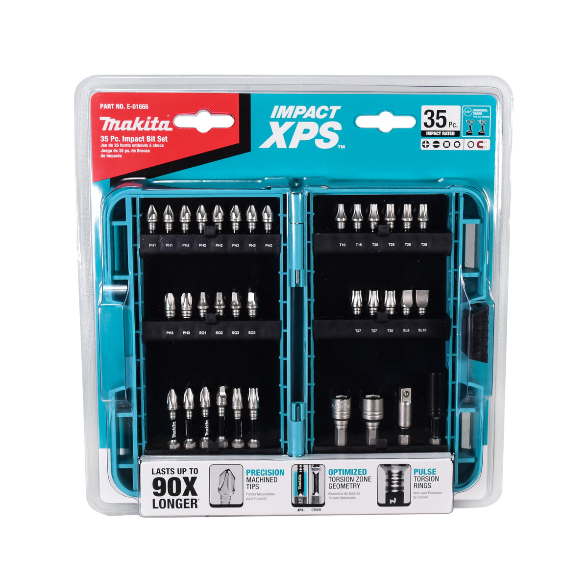 Makita E-01666 35 Pc. Heavy Duty XPS Magnetic Impact Bit Set