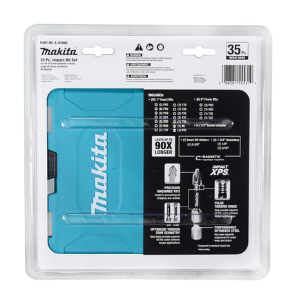 Makita E-01666 35 Pc. Heavy Duty XPS Magnetic Impact Bit Set