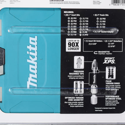 Makita E-01666 35 Pc. Heavy Duty XPS Magnetic Impact Bit Set