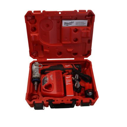 Milwaukee M12 Cordless PEX Expander Kit – 12V Lithium-Ion Auto-Rotating PEX-A/F1960 Expansion Tool with 1/2", 3/4", 1" Expansion Heads, Expander Grease, Hard Case, Charger, M12 REDLITHIUM Battery (x2)