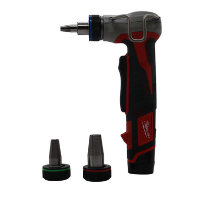 Milwaukee M12 Cordless PEX Expander Kit – 12V Lithium-Ion Auto-Rotating PEX-A/F1960 Expansion Tool with 1/2", 3/4", 1" Expansion Heads, Expander Grease, Hard Case, Charger, M12 REDLITHIUM Battery (x2)