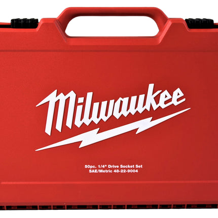 Milwaukee Electric Tools 48-22-9004 1/4in Ratchet & Socket Set - SAE & Metric
