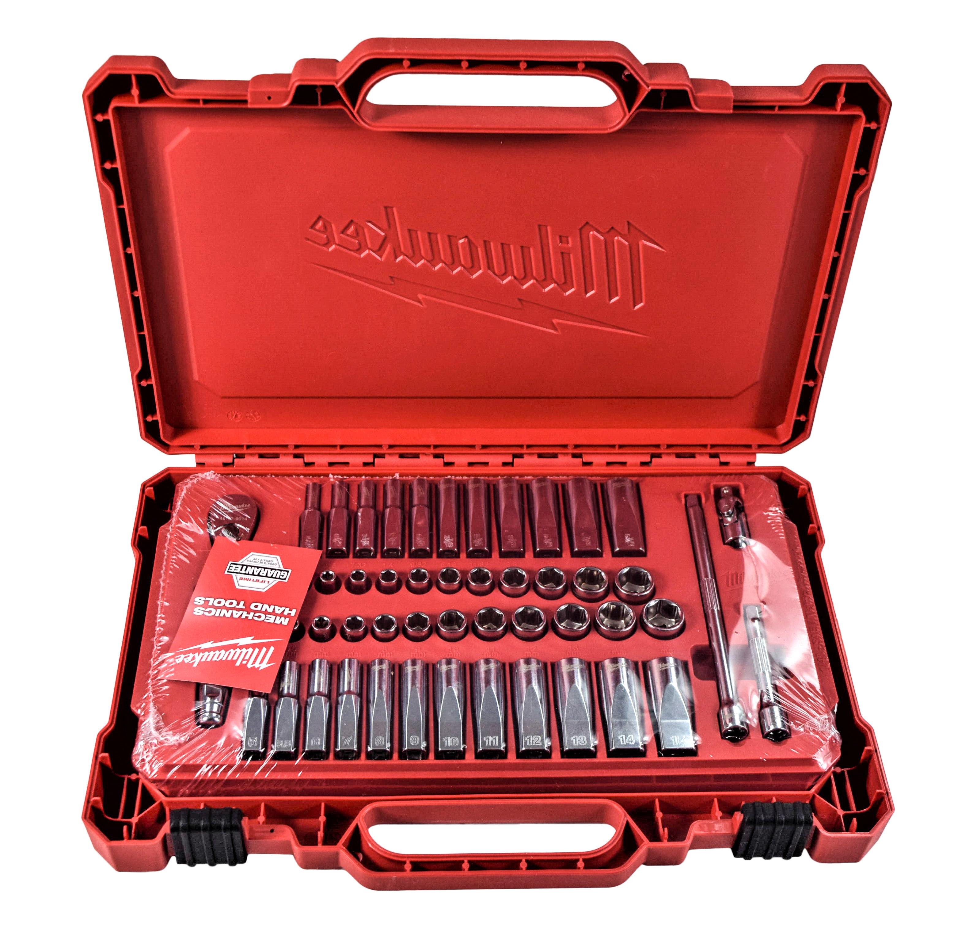 Milwaukee Electric Tools 48-22-9004 1/4in Ratchet & Socket Set - SAE & Metric