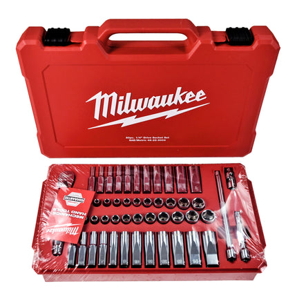 Milwaukee Electric Tools 48-22-9004 1/4in Ratchet & Socket Set - SAE & Metric