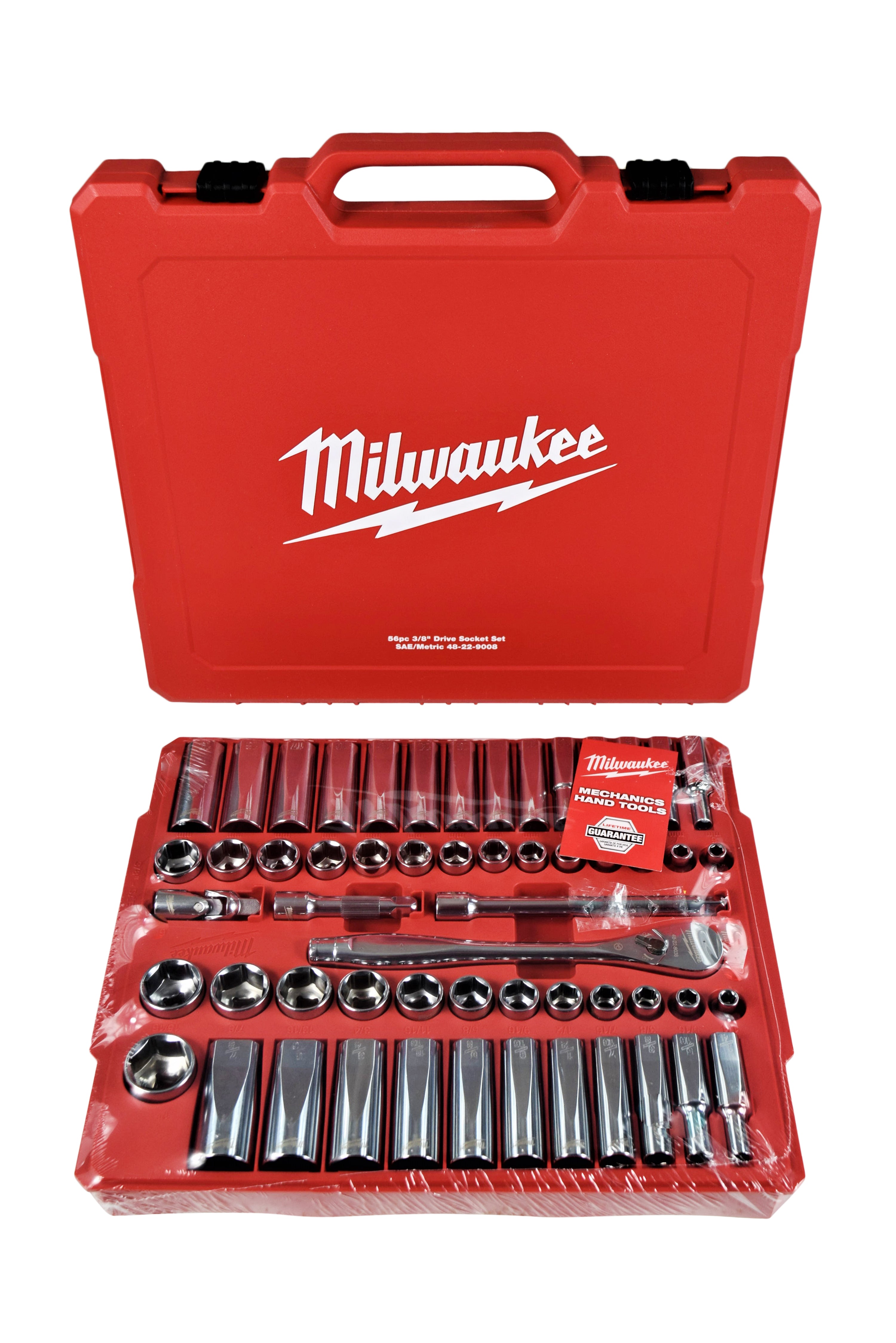 Milwaukee 48-22-9008 3/8 in. Drive 56pc Ratchet & Socket Set (SAE & Metric)